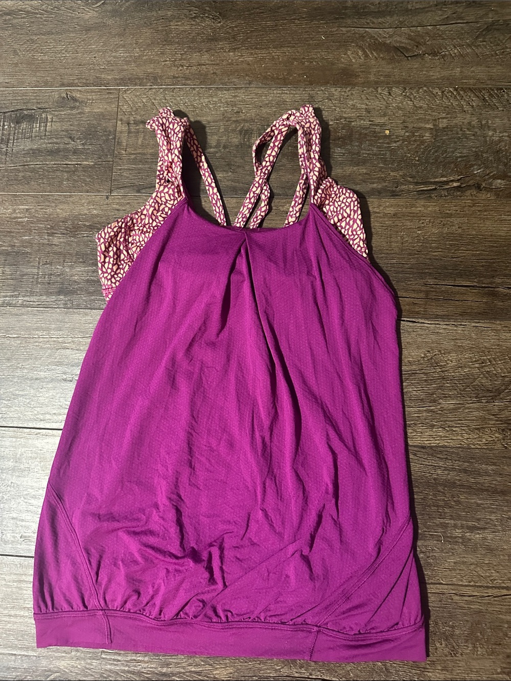 lululemon athletica Magenta Tank with Patterned Pink Straps